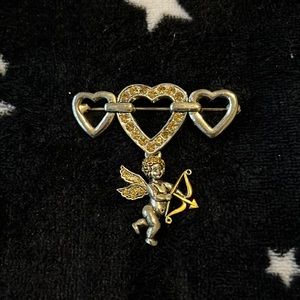 Vintage hearts and valentine pin